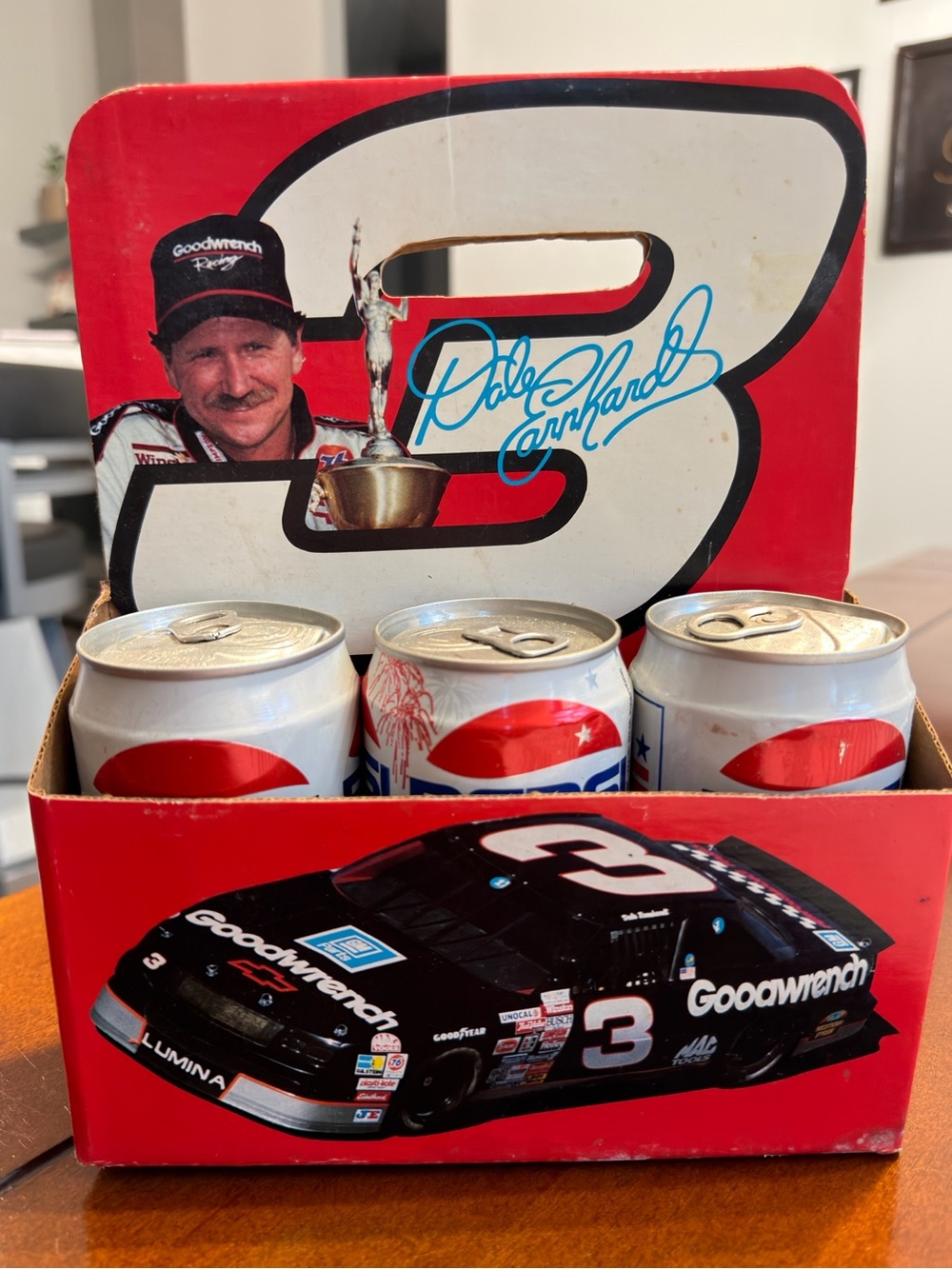 NASCAR Dale Earnhardt Racing Vintage 3 Pack Beverage Carrier with Cans